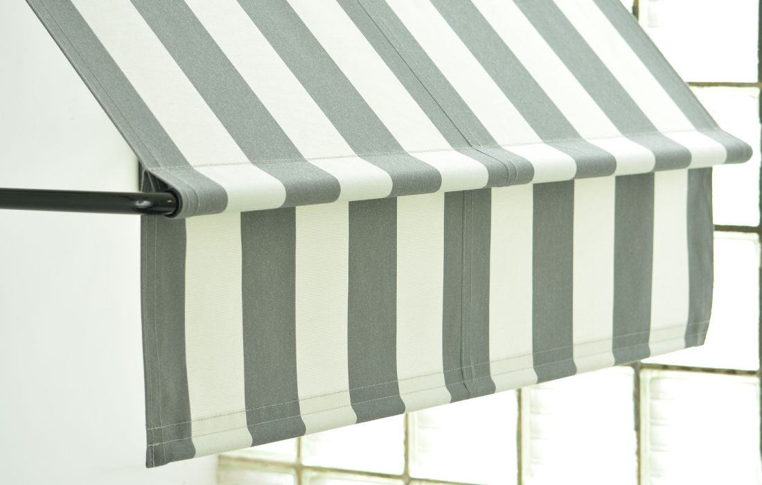 Display Awning with Stripes Fabric