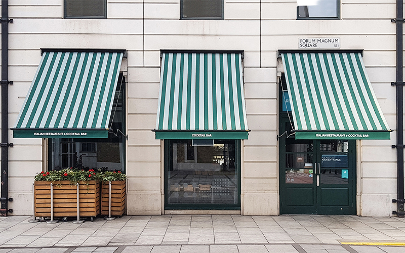 Green and White Stripes Awnings