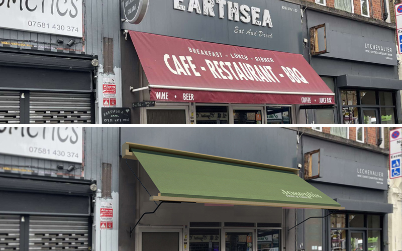 Awning before and After