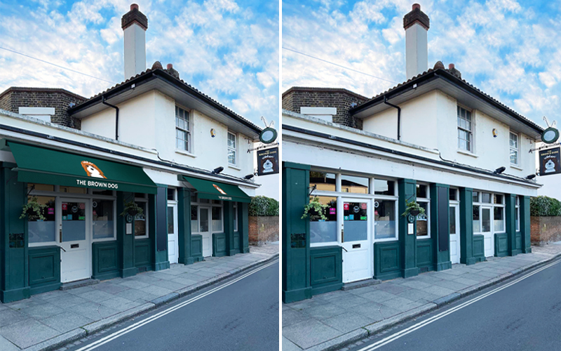 Awning before and After