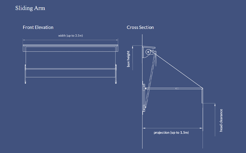 Sliding Arm Elevation Awning