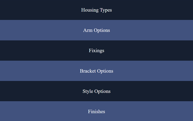 Awnings Specification Options